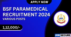 BSF Paramedical recruitment 2024
