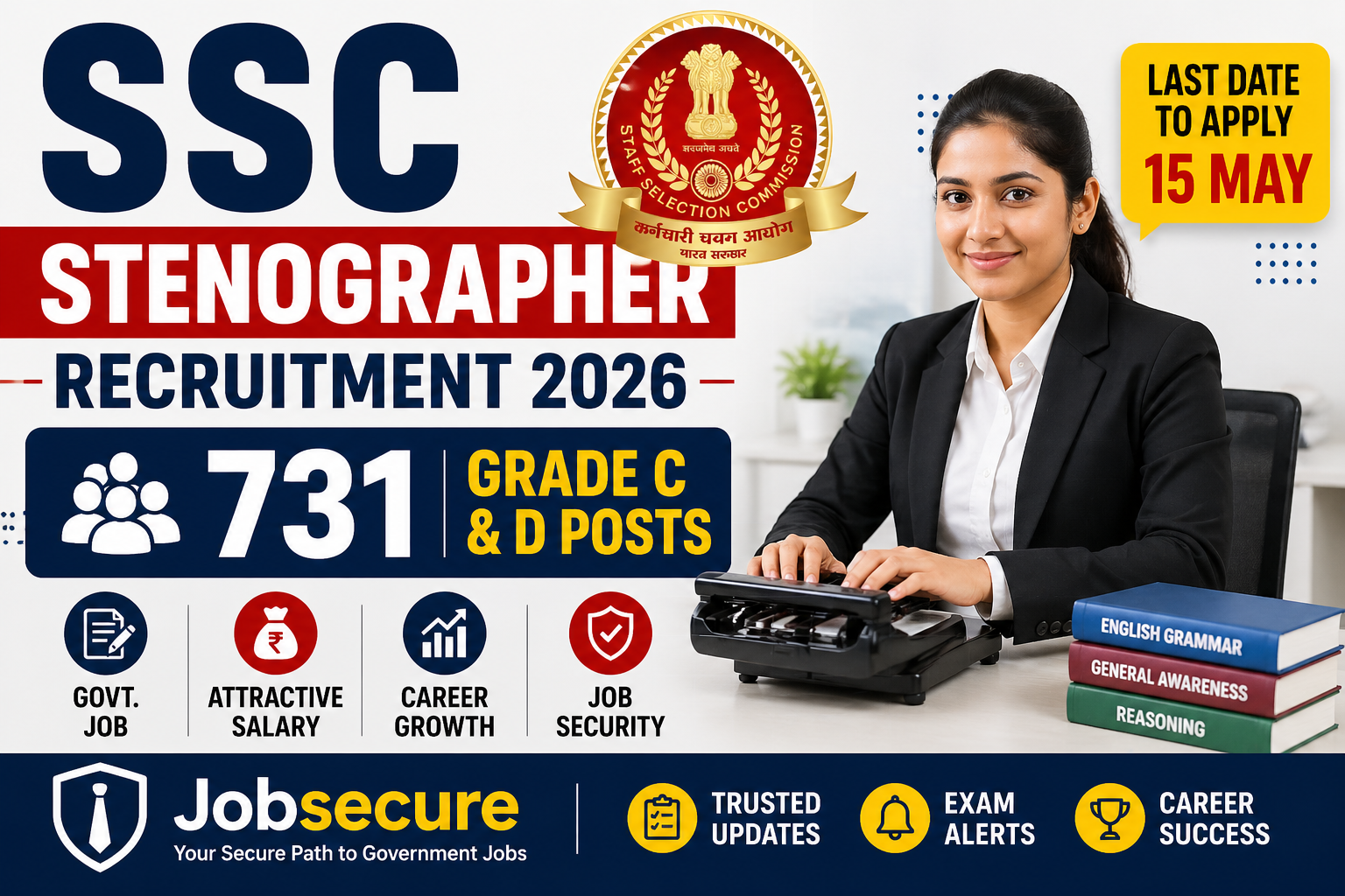 SSC Stenographer Recruitment 2026 – Apply for 731 Grade C & D