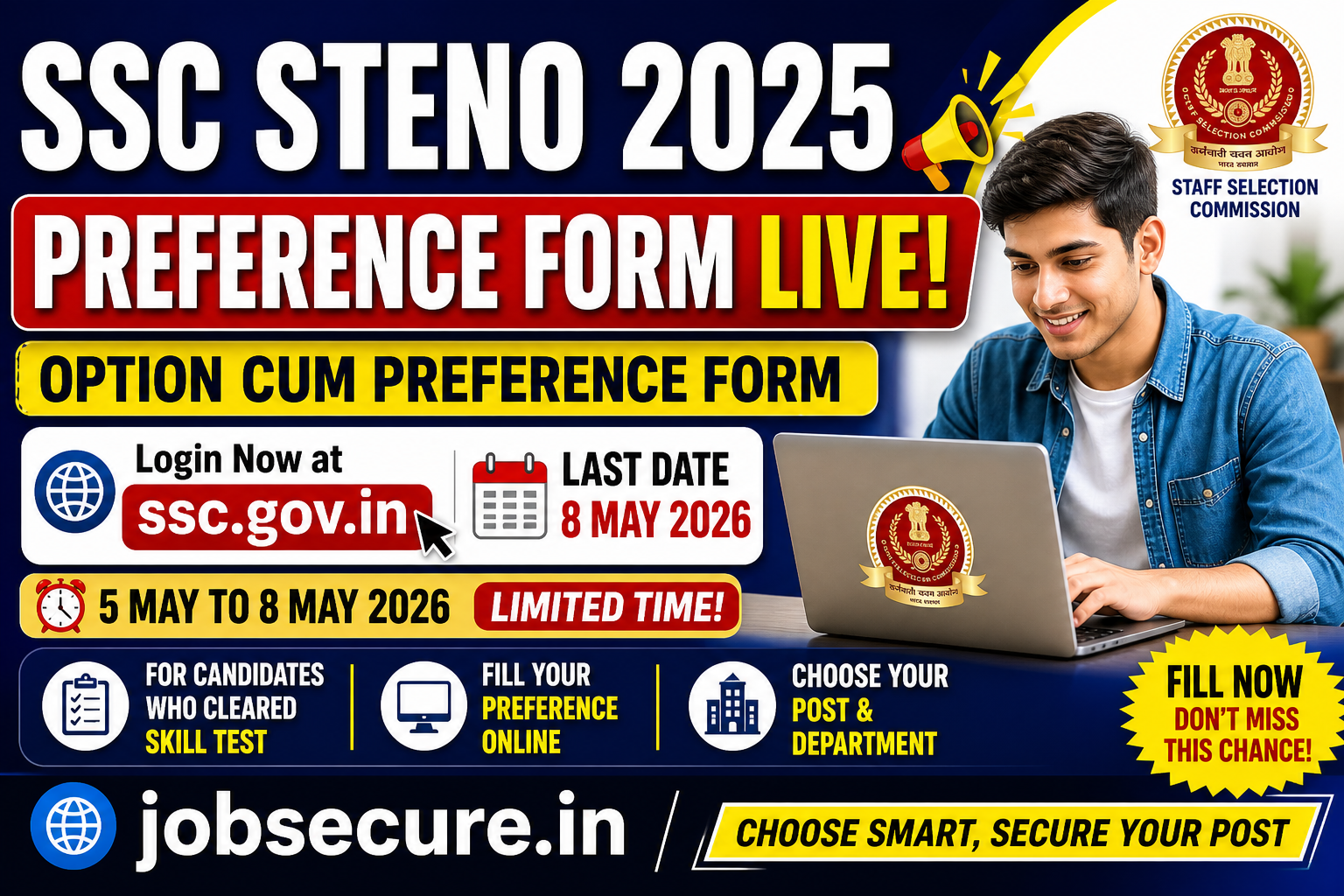 SSC Steno 2025 Option Cum Preference Form